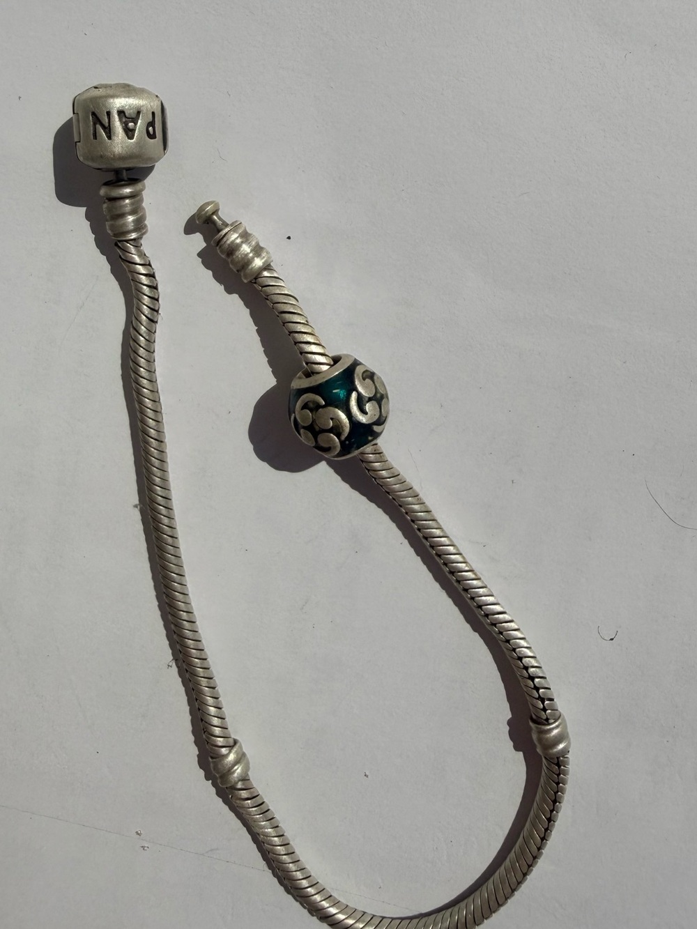 Pandora Silver & Green Enamel Charm
